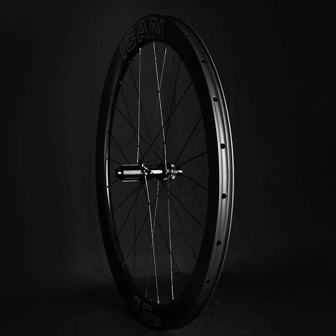 ICAN FL 38/52 Max Carbon Disc Road Bike Wheelset 700C with 36T Ratchet System Hub 21mm Inner Width Clincher Tubeless Compatible