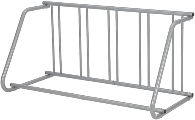 Professional-Grade 5-Bicycle Floor Rack | 59" Industrial Steel Grid Parking Stand for High-Capacity Garage, Yard & Event Storage | Heavy-Duty Freestanding Floor Bike Rack System