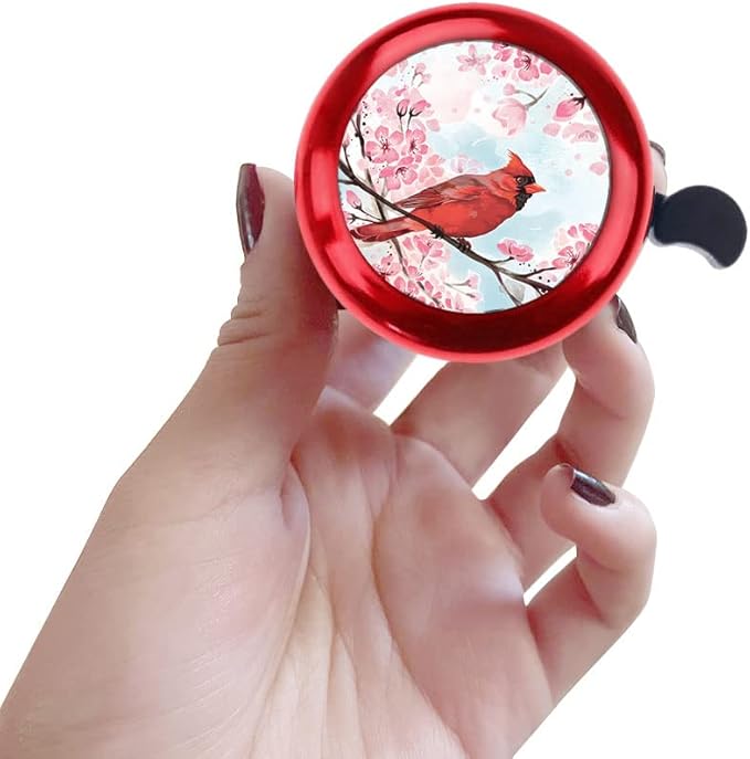 WIRESTER Red Aluminum Round Bike Bell, Classic Ring Bicycle Bell, Bike Accessories Bell Ring for Adults Kids Girls Boys