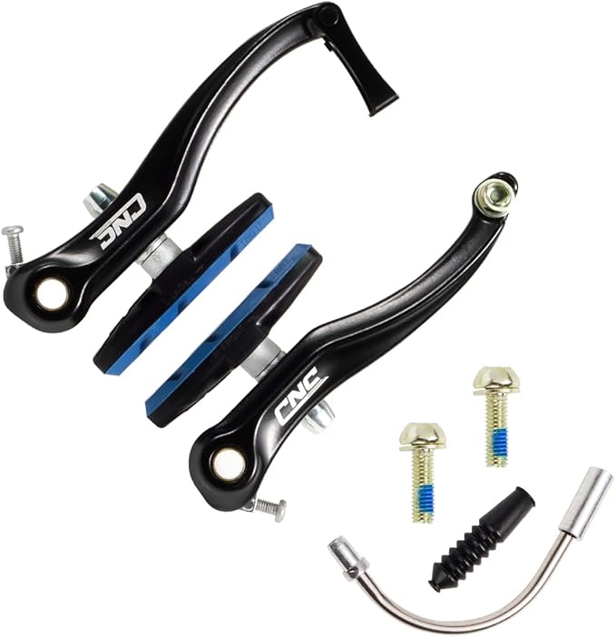 CNC V Brake Set, Bicycle Linear Pull V Brakes for Front/Rear Wheel, Long Arm 110mm, Black …