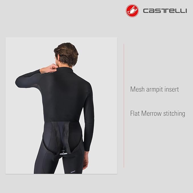 CASTELLI Men’s Flanders 2 Long Sleeve Baselayer, Premium Insulation & Breathability for Cold Road Cycling, Biking Rides