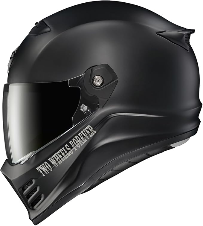 ScorpionEXO Covert FX Full Face Adult Motorcycle Helmet Street Fighter Style - Bluetooth Ready Speaker Pockets DOT ECE VTWIN Visionary (Matte Black - Large)