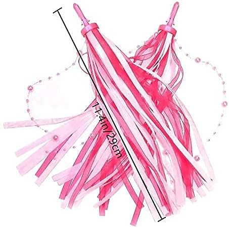kortes 1 Pack Kids Bike Bell and 2 Pack Kids Bike Streamers for Children's Bike Accessories (Pink, Red,& Blue)