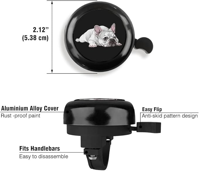 WIRESTER Black Aluminum Round Bike Bell, Classic Ring Bicycle Bell, Bike Accessories Bell Ring for Adults Kids Girls Boys
