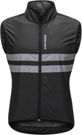 WOSAWE Men's High Visibility Cycling Wind Jacket Water Resistance Reflective Windbreaker