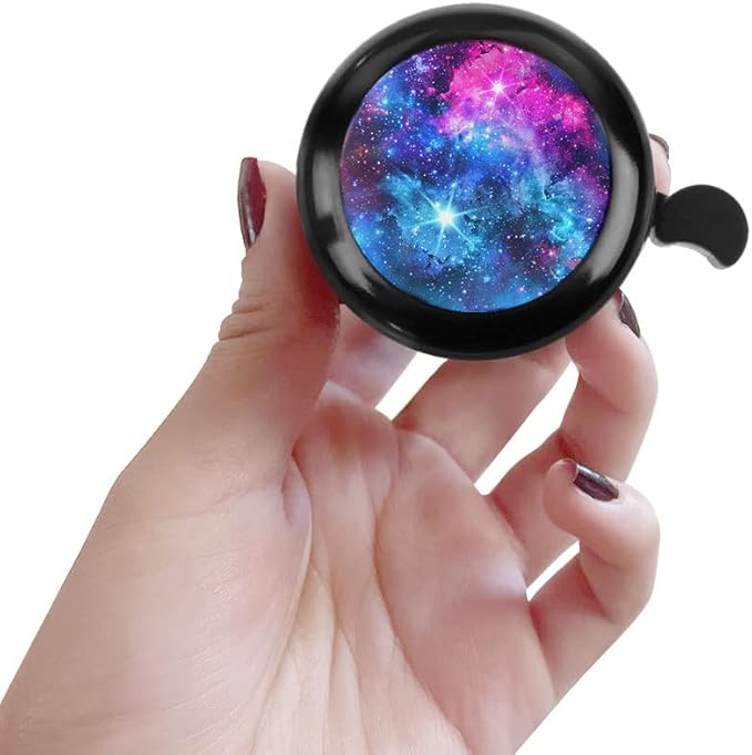 WIRESTER Black Aluminum Round Bike Bell, Classic Ring Bicycle Bell, Bike Accessories Bell Ring for Adults Kids Girls Boys