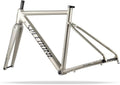 700C Racing Road Bike Frameset 48cm 50cm Aluminum Alloy Disc Brake Bike Frame Thru Axle F12*100MM R12*142MM BSA BB68mm Carbon Fibre Rigid Fork(Light Gold,50cm)