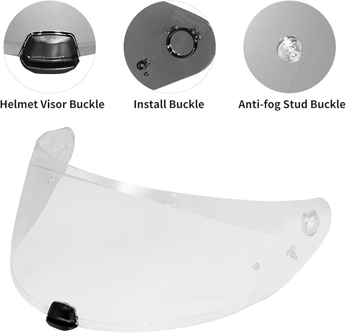 VCOROS I70 Helmet Visor Replacement Face Shield Accessories Compatible With HJ-31 I10 (Clear)