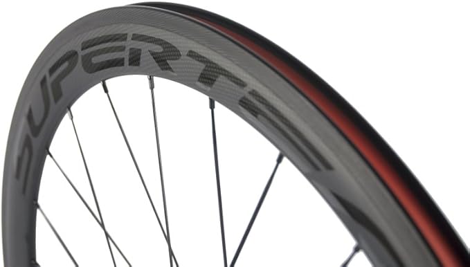 Superteam Carbon Fiber Road Bike Wheels 700C Clincher Wheelset 50mm Matte 23 Width