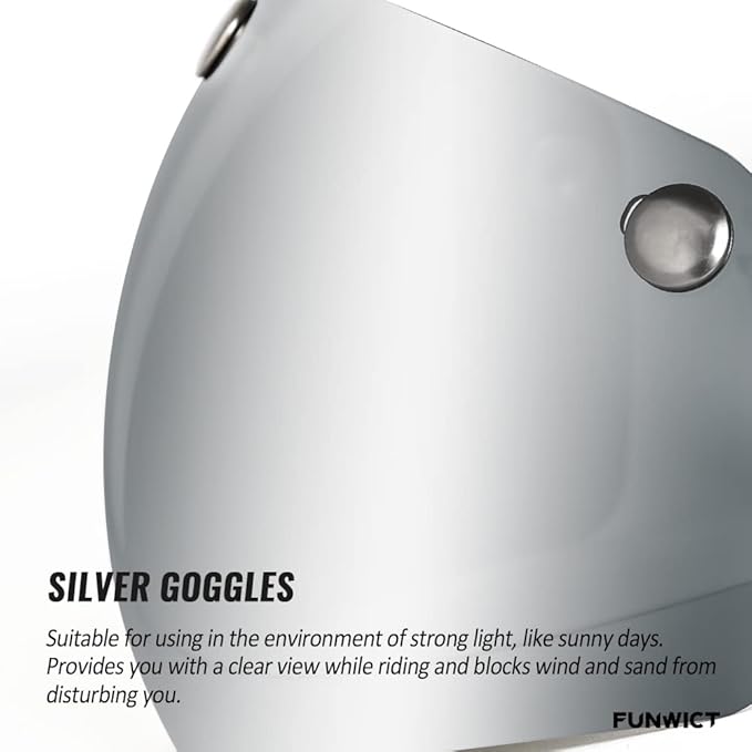 Magnetic Bike Helmet Goggles, Removable/Detachable Sun Visors Shield for Cycling Bicycle Helmet FW001