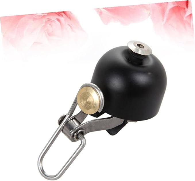 PRETYZOOM Copper Vintage Bike Bell with Loud Crisp Sound Anti-Rust Cycling Accessory for Road Mountain Folding Bikes Easy Install Safety Warning Ring for Riders Black