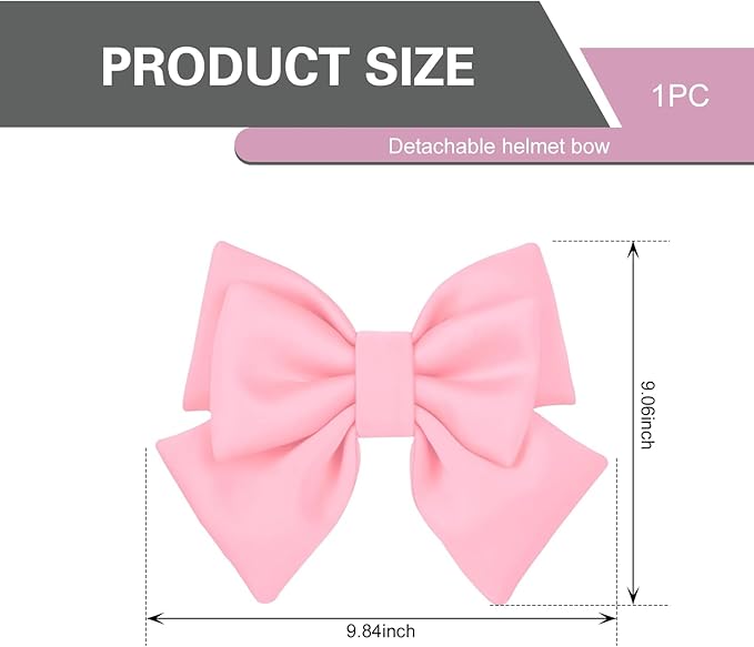 Large Bow Helmet Accessory, Cute Beautiful Bow Helmet Accessory, Suction Cup Waterproof Fade-Resistant Ornament for Women, Universal for Most Motorcycle Helmets