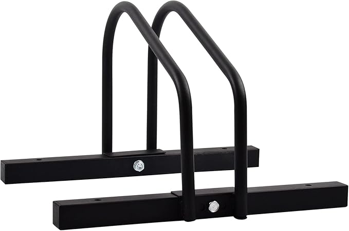 WALMANN Bike Floor Stand, Steel Bike Parking Rack for 1 Bike, 22-28" Wheels, Max. Tire Width 2.1", Black