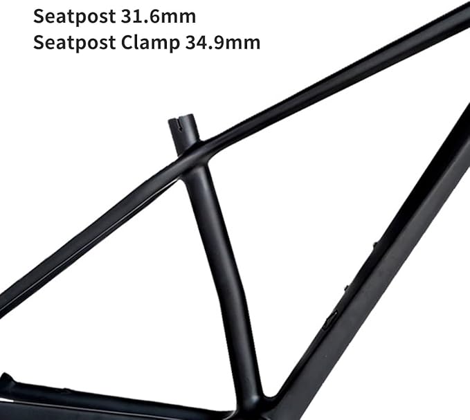 27.5er 29er Carbon Fibre Mountain Bike Frame 15/17/19in Disc Brake Bike Frame XC Cyclocross Hardtail Frame 12 * 142mm Thru-Axle Mens Womens Bikes Frame(Glossy Black,29 * 15")