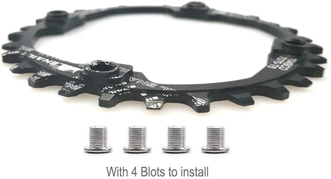 CYSKY 104 BCD Chainring 30T to 52T Narrow Wide Chainring with Sprocket Bolts for 1x Set-up Road Bike Mountain Bike BMX MTB Gravel Ebike