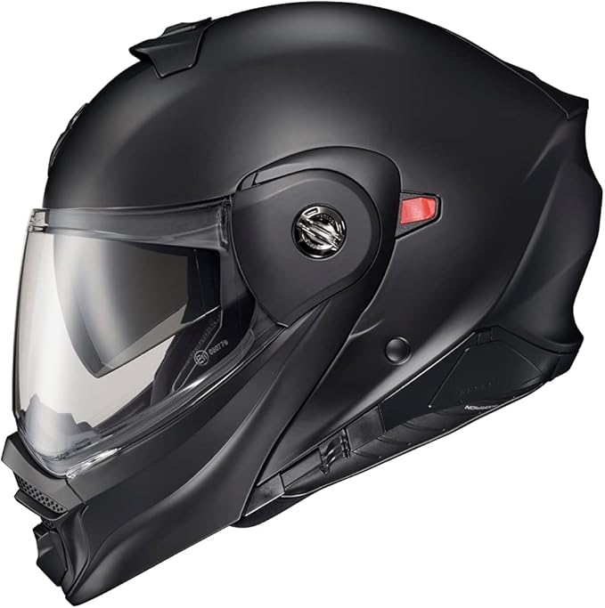 ScorpionEXO AT960 Modular Adventure Street Motorcycle Helmet with Bluetooth Ready Speaker Pockets DOT ECE Approved Solid (Matte Black - 2X-Large)