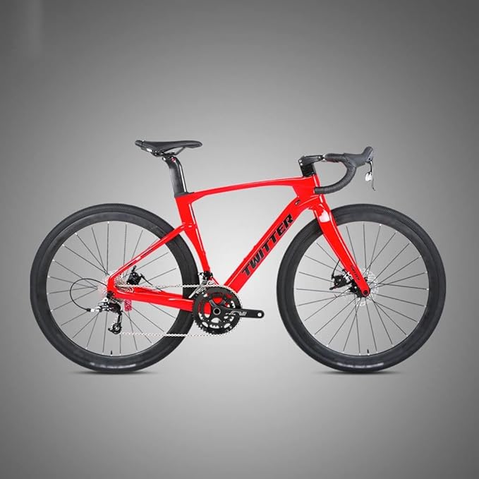 Carbon Fiber Road Bike Frameset Disc Brake Racing Frame 45/48/51/54CM 12x100/12x142mm Thru Axle Bicycle Frame for 700c Wheels(Silver,45cm)