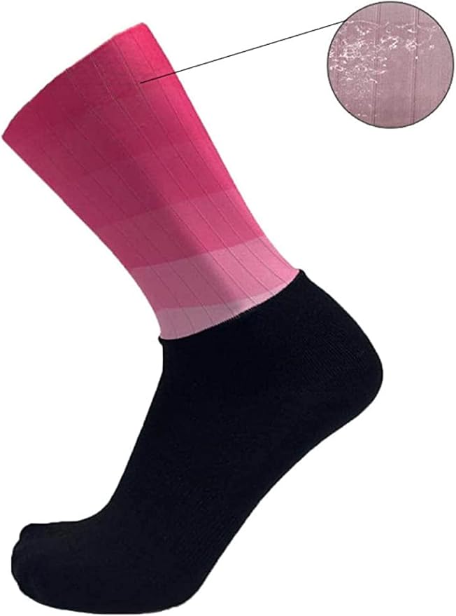 Aero Socks Cycling Aero Socks For Men Anti-Slip Silicone Aero White Line Cycling Sports Running Socks 6-11