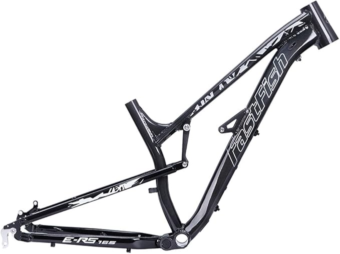 Full Suspension Bike Frame 27.5er Softtail Mountain Bike Frame Aluminium Alloy Disc Brake Bicycle Frame 17'' DH/XC/AM 135mm Quick Release Frame(Color:Black)