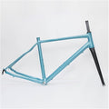 700C Road Bike Frameset 44 47 50 53 56cm Aluminum Alloy Disc Brake Frame 100/135mm QR BSA BB68mm Carbon Fibre Rigid Fork Internal Routing(Blue,44cm)