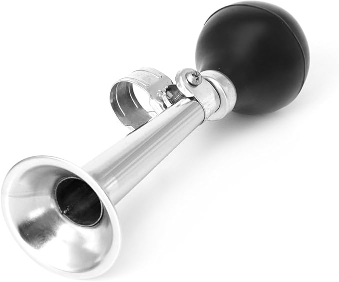 1Pc Retro Bike Horn - Metal Trumpet Loud Honk Bicycle Bell, Universal Handlebar Mount for Commuter Cruiser & Road Safety