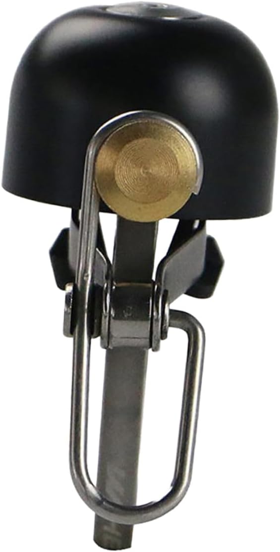 PRETYZOOM Copper Vintage Bike Bell with Loud Crisp Sound Anti-Rust Cycling Accessory for Road Mountain Folding Bikes Easy Install Safety Warning Ring for Riders Black