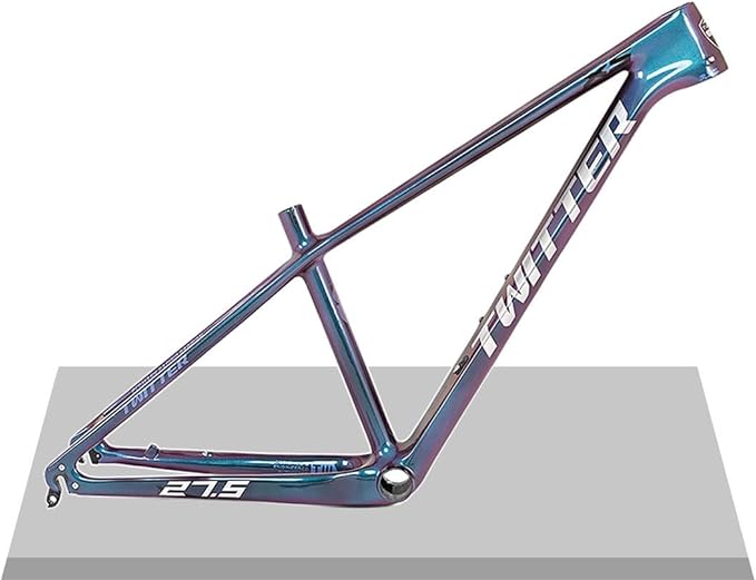 Carbon Mountain Bike Frame 27.5er 29er Bike Frame XC AM Hardtail Bike Frame 15''/17''/19'' Disc Brake QR 135mm Internal Routing(Silver,27.5 * 17'')