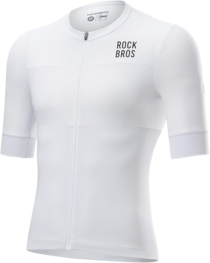 ROCKBROS Cycling Jersey Men, Short Sleeve Breathable & Quick Dry Cycling Jersey for Summer, Ergonomic & Elastic Road Bike
