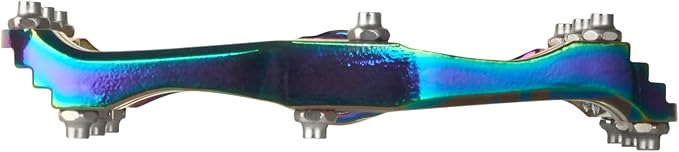 Xpedo Spry Flat Bicycling Pedals | Aluminum Body, 11mm Low-Profile, 106x100mm Platform, 28 Replaceable Steel Pins | MTB Trail/Enduro | Oil Slick