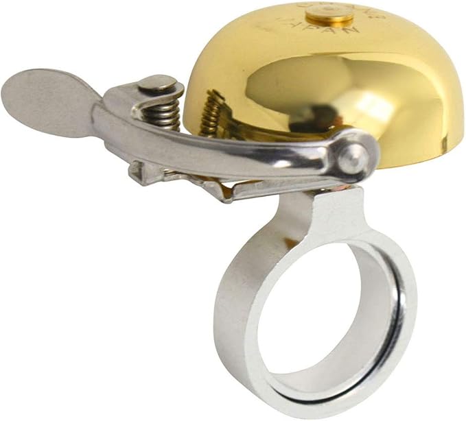Crane Bike Bell, Suzu Mini Bicycle Bell, Mounts to Headset Spacer Column, Made in Japan for City Bikes, Road Bikes or MTB