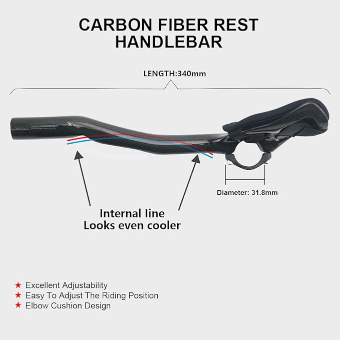 RXL SL triathlon handlebars aero bars road bike carbon aero bike handlebars 1-1/4"aero carbon handlebar racing bike handlebar extender 340mm TT handlebar triathlon 3K glossy