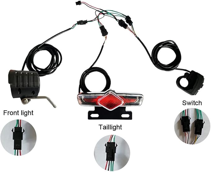 XBERSTAR 3 in 1 Bicycle Lithium-ion Conversion Accessories ebike ebike Light kit Headlight Tail Light Horn DK336 E-Bike Light Sets LCD Display (Light Sets)