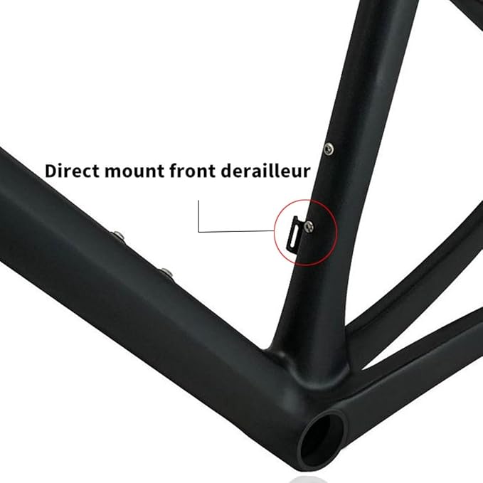 Carbon Road Bike Frameset 46/48/50/52cm C Brake Bike Frame 100mm/130mm QR Lightweight 700C Windbreaker Frames 90x420mm Handlebar Internal Routing (Size : 46CM)