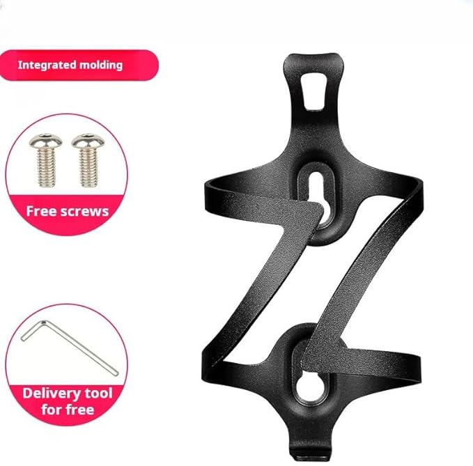 Premium Aluminum Alloy Bike Cup Holder - - Durable Water Bottle Cage for Bicycle, Road Bike, Mountain Bikes (Black)