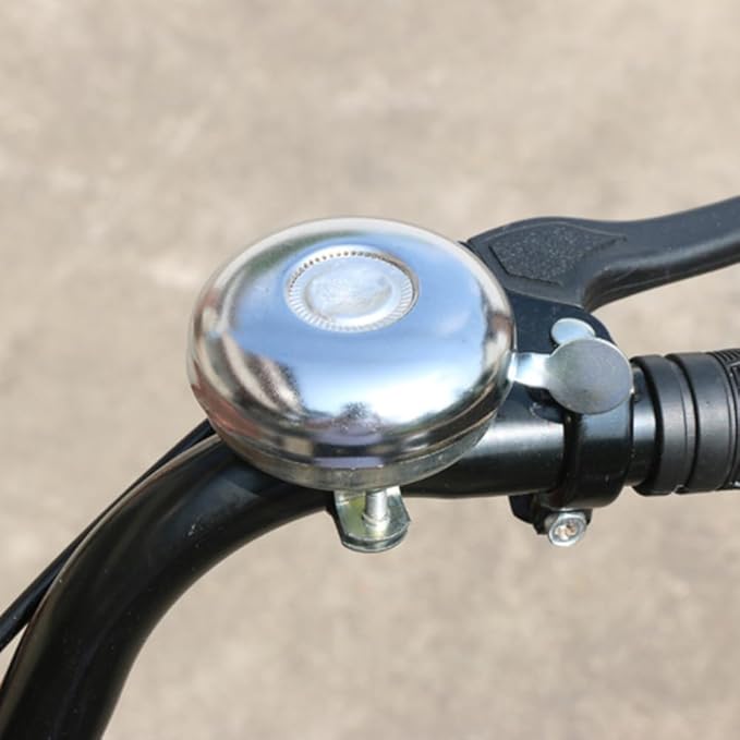 Riloer Bike Bell, Rotary Action, for City Bikes, Cruisers, Road Bikes or MTB, Fits Handlebar diameters 21 to 24mm, Riten Bicycle Bell