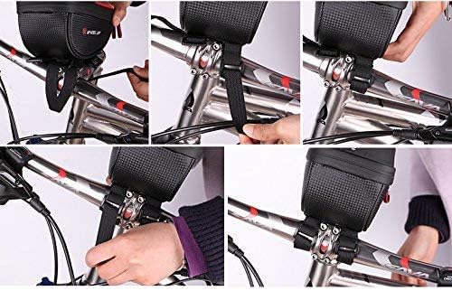 Bike Handlebar Bag, Bicycle Phone Mount, Waterproof Cycling Frame Bags Top Tube Pouch Pannier Bike Phone Holder Stand for iPhone 16 15 14 13 12 11 Pro Max XS XR X 8 Plus Samsung Smartphone Below 6.5''