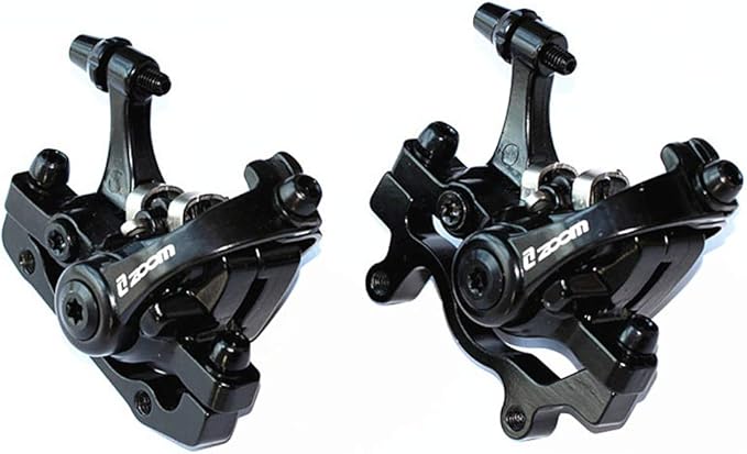 BUCKLOS Mountain Bike Mechanical Disc Brake Caliper with Adapter, MTB Dual Piston Line Pulling Brakes Aluminum Alloy Calipers Front +Rear with Brake Pads for Road Bike, Mountain Bike