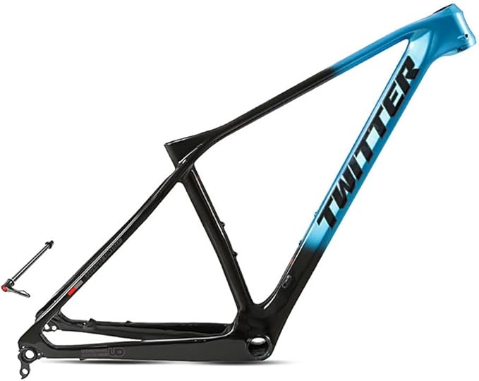 Carbon Fiber Bike Frame 27.5er 29er XC Hardtail Mountain Bike Frame 15''/17''/19'' Disc Brake Frame Thru Axle 148mm Universal 142mm(Blue,27.5 * 17'')