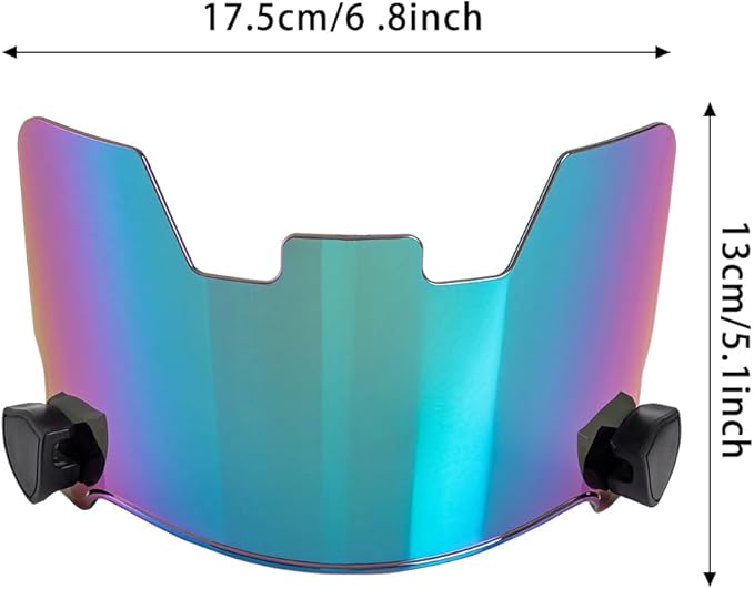 Football Visor Helmet Clear Visor, Scratch Resistant, UV Block, Anti-Fog, Anti-Cracking. Fits Youth and Adult Football Helmets.