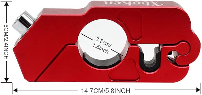 Xboken Motorcycle Lock,Heavy Duty Anti Theft Grip-Lock,Adjustable Security Locks for Throttle & Brake Handlebar,Locks Front Brake & Clutch on Motorcycles Mopeds Motorbikes Scooters ATVs Dirt Bike Red