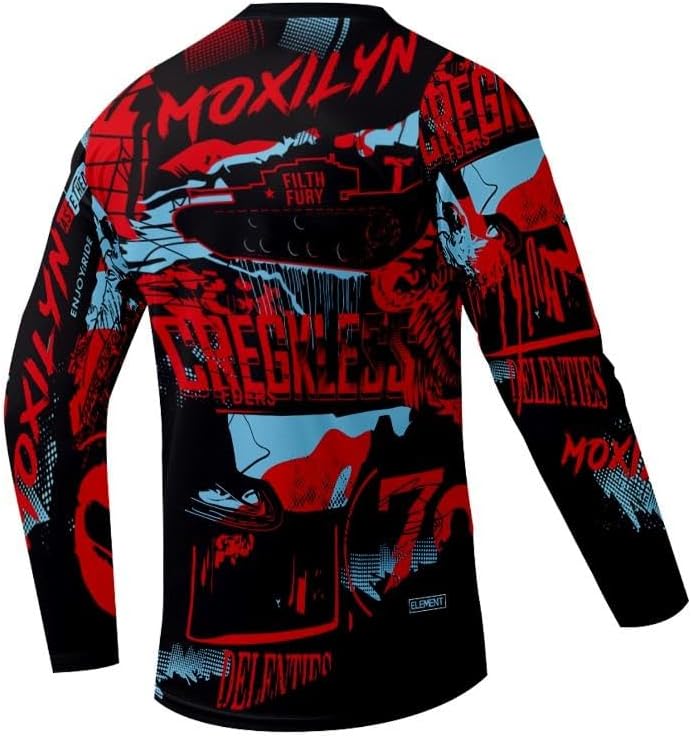 Men's MTB Shirt Long Sleeve Off-Road Motocross Cycling Jersey Mountain Bike Shirts Quick-Dry Moisture Wicking
