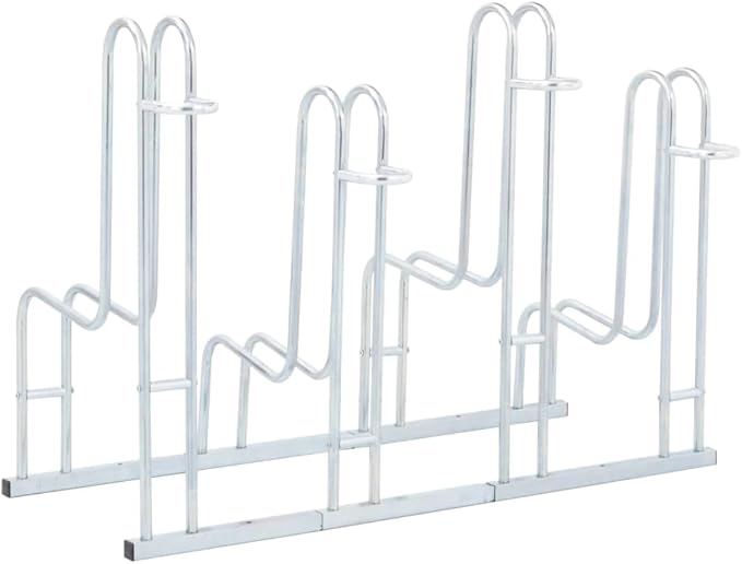 Galvanized Steel Floor Freestanding Bicycle Stand for 4 Bikes, 4 Bikes Floor Bike Stand, Bike Floor Parking Rack for Indoor & Outdoor Garage Storage,-869