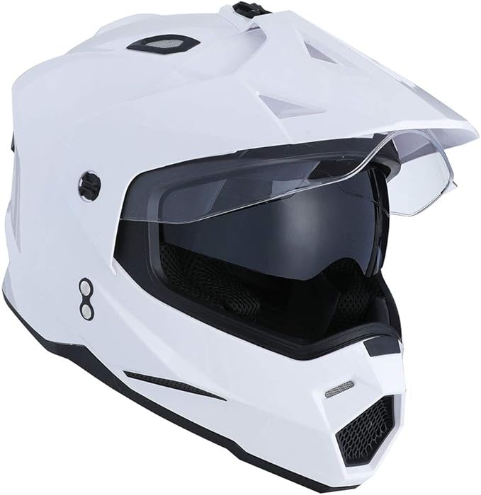 1Storm Dual Sport Motorcycle Motocross Off Road Full Face Helmet Dual Visor: HF802