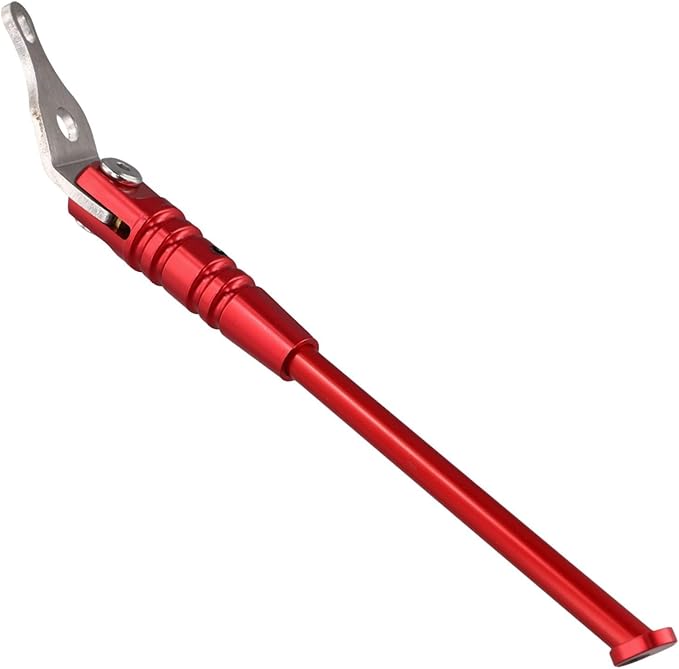 Adjustable Bicycle Kickstand, Bike Side Support Kick Stand, Single Leg Adjustable Aluminum Stands Mount Support, Folding Bicycles Modification For Folding Bikes With Installation Tools Length(red)