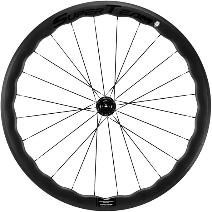 SUPERTEAM Carbon Wheelset 700C Tubeless Bike Wheel Wave Rim 45,50MM V Brake