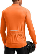 Bikewa Men's Cycling Jersey with 3+1 Rear Zipper Pockets Long Sleeve Moisture Wicking UPF 50+ Half Zip Riding Bike Shirts