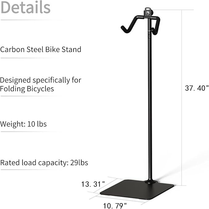 Rcool Carbon Steel Bike Stand,Designed specifically for folding bicycles,Home Garage Parking Rack,Stable Anti-Slip,Durable Install,Frame Protection,Space-Saving，black