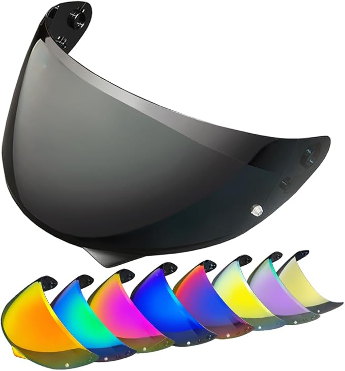 HJ-34P Helmet Visor Replacement for HJC C10.Motorcycle Helmet Shield UV Protection Compatible with HJC C10 (Deep Black)