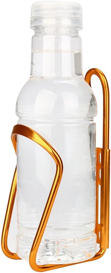 Lightweight Aluminum Alloy Bicycle Water Bottle Cage Holder for Outdoor Activities, Bike Bicycle Cycling Drink Water Bottle Rack Holder Cage (Gold)