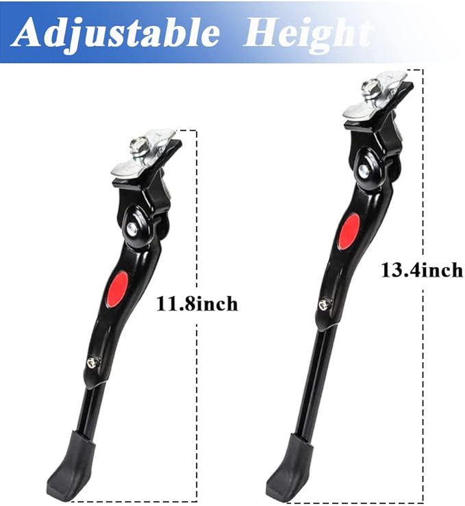 Mesee Bike Kickstand, Adjustable Aluminium Alloy Bicycle Side Support Stand Fit 24'' 26'' Tire Mountain Road Kids Adult Cycling